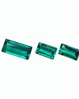 Matched trio set natural loose colombian emeralds bluish green color fine quality from the Muzo mines.