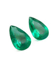 Matched pair set loose emeralds pear cut for crafting high-quality earrings at a competitive price.