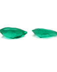 Matched pair of 3.62 carat natural bluish-green pear-cut Colombian emeralds.