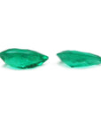 Matched pair of 3.62 carat natural bluish-green pear-cut Colombian emeralds.