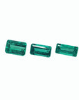 Loose natural emeralds matched set earrings pendant 4.18 Carats left side tables and crowns visibles