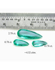 4.32 Carats Loose Emeralds Pear Shaped Match Set