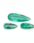 Loose emeralds pear shaped match Set, clean sparkling medium light color ideal for crafting a pendant and matching earrings.