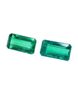 Matched Pair 2.08 ct. Natural Loose Emeralds Emerald-cut