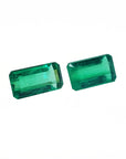 Matched Pair 2.08 ct. Natural Loose Emeralds Emerald-cut