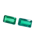 Matched Pair 2.08 ct. Natural Loose colombian emeralds Emerald-cut
