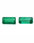 Matching pair natural loose Colombian emeralds perfect for a unique design of high quality earrings