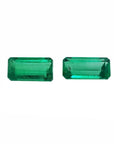 Matching pair natural loose Colombian emeralds perfect for a unique design of high quality earrings