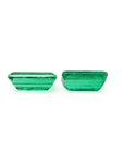 Underside view of a matched Pair 2.08 ct. Natural Loose Emeralds Emerald-cut
