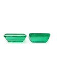 Matched pair of 2.08 ct. natural emerald-cut green emeralds from Muzo mines.