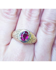 Men's Natural Ruby Ring 2.02 Carats Unisex-Solitaire Burma Oval cut 18K