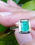 1.50 Carat Muzo Colombian Emerald Solitaire Ring in 18K White Gold