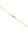 Muzo Colombian Emerald Bracelet 0.72 Carat and Natural Diamonds made in 14K Yellow Gold