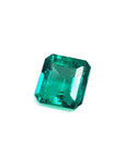Emerald-cut Muzo mine loose Colombian emerald left side view