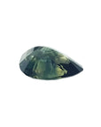 3.22 ct. loose Australian blue sapphire, pear-shaped with deep blue-green hue.