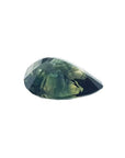 3.22 ct. loose Australian blue sapphire, pear-shaped with deep blue-green hue.