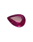 1.24 carat natural Burmese ruby, pear cut, with a brilliant medium red hue.