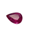 1.24 carat natural Burmese ruby, pear cut, with a brilliant medium red hue.