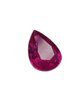 Natural burmese loose ruby pear cut 1.24 carat, left tall position table and crown are visibles