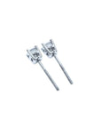 Pair of 0.46 ct natural diamond stud earrings with screw backs, set in 14K white gold.
