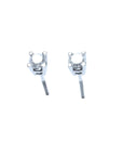 Pair of 0.46 ct natural diamond stud earrings with screw backs in 14K white gold, four-prong setting.