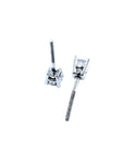 A pair of screw backs natural diamond stud earrings white gold.