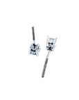 Pair of 0.46 ct natural diamond stud earrings with screw backs in 14K white gold.