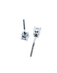 Pair of 0.46 ct natural diamond stud earrings with screw backs in 14K white gold.