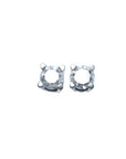 A pair of diamond stud earrings 14k white gold, push backs.
