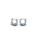 A pair of diamond stud earrings 14k white gold, push backs.