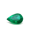 Natural colombian emerald pear cut, a vibrant medium-deep green hue, sourced from Muzo mines.