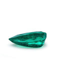 2.25 ct natural pear-cut Muzo Mine Colombian emerald, vivid bluish-green, eye-clean.