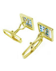 Unisex From Muzo mines Colombian emeralds cufflinks eight round cut natural sourced in square design