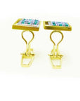 Cufflinks Natural emeralds from Colombia eight round cut sourced from the Muzo mines in square design