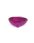 Loose natural ruby oval cut certified, underside view girdle and pavilion visibles