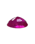Loose natural ruby oval cut certified, upside-down pavilion exposed