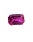 GIA certified loose natural pink sapphire fancy emerald cut 1.38 ct. right side position table and crown visibles