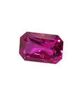GIA certified loose natural pink sapphire fancy emerald cut 1.38 ct. front side position table and crown visibles