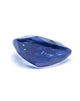 3.67 ct. Loose natural blue sapphire pear cut, upside view girdle and pavilions visibles
