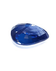 3.67 ct. loose natural pear-cut deep blue sapphire gemstone with brilliant facets.