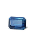 5.05 ct GIA certified deep blue-green emerald cut sapphire from Sri Lanka.
