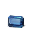 5.05 ct GIA certified deep blue-green emerald cut sapphire from Sri Lanka.
