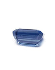 GIA certified natural loose sapphire Sri Lanka emerald cut, underside girdle and pavilion visibles