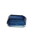 GIA certified natural loose sapphire Sri Lanka emerald cut, upside down pavilion exposed
