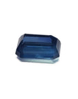 Deep blue-green emerald cut natural loose sapphire from Sri Lanka, 5.05 ct.