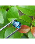 4.52 ct. UNHEATED GIA Certified Natural Sapphire Deep Blue Greenish Emerald-cut