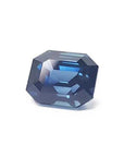 Natural sapphire untreated GIA certified emerald-cut 4.52 ct., left side table and crown visibles