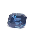Natural sapphire untreated GIA certified emerald-cut 4.52 ct., left side position table and crown visibles