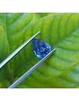 3.67 ct. Loose natural blue sapphire pear cut, showcases a vivid, deep blue hue with remarkable brilliance.