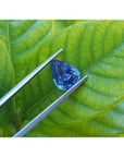 3.67 ct. Loose natural blue sapphire pear cut, showcases a vivid, deep blue hue with remarkable brilliance.